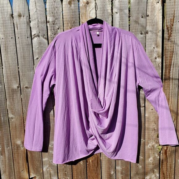 Purple Draped Front Tunic - Picture 1 of 8